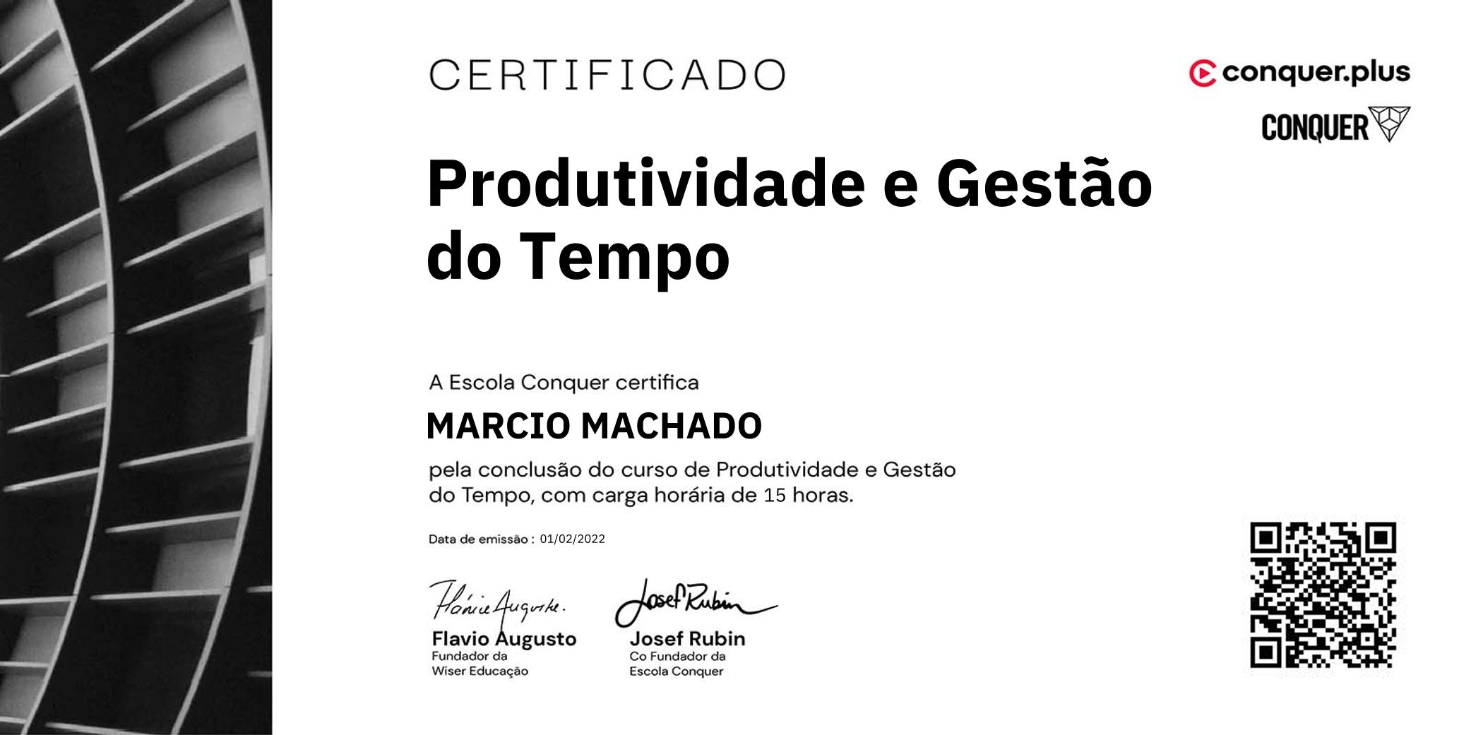 Certificado de Produtividade e Gestão do Tempo